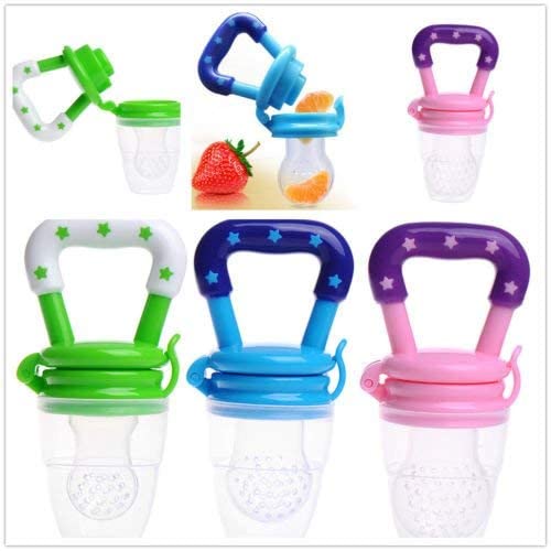 MAPPERZ Baby Food Nibbler Silicon Star Design Yellow Color Baby Nibbler Teether for New Born Infant Kid Pacifier Baby Food Feeding Accessories (Random)
