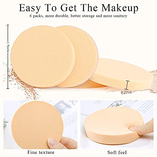 MAPPERZ Makeup Cotton Pad Applicator Sponge Blender Face Powder/Fashion Beauty Care - Pack of 6 (Multicolor)