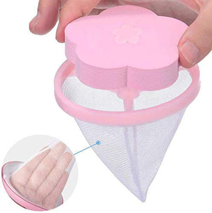 MAPPERZ Washing Machine Floating Lint Mesh Bag Net Hair Filter Remover Net Pouch Hair Catcher Lint Catcher for Household Tool (Pack of 2) (polyester, plastic)