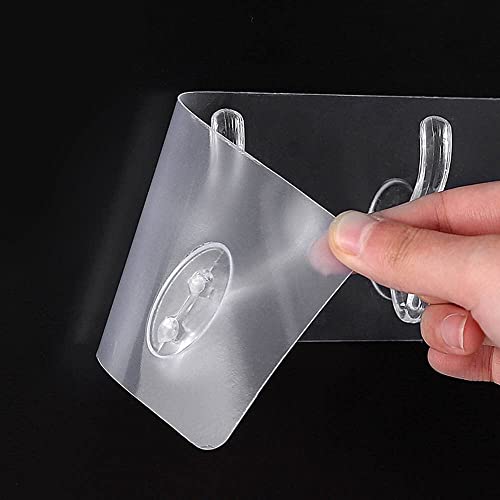 MAPPERZ Adhesive Stronger Plastic Wall Hangers Hooks for Hanging Robe, Coat, Bags, Lights, Calendars,Towel, Keys, Oil-Proof Heavy-Duty for Bathroom Kitchen 6 in 1 Hook Holder Pack of 2