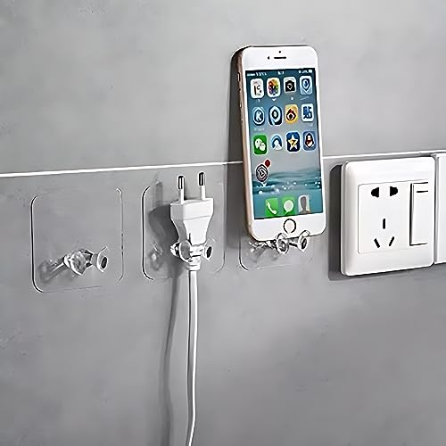 MAPPERZ Wall Mounted Power Plugs Socket Holder Stickers Adhesive Hook for Wall