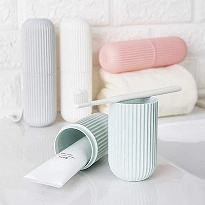 MAPPERZ Capsule Shape Travel Accessories Holder/Toothbrush Toothpaste Case Holder Portable Toothbrush Storage Plastic Toothbrush Holder - Multicolor (2)