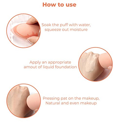 MAPPERZ Makeup Sponge Set Beauty Blender with Egg Case, Soft Sponge For Liquid Foundation, Creams, and Powders, Latex Free Wet and Dry Makeup ( 4 Big + 3 Mini-7 Pcs set, Multicolor)