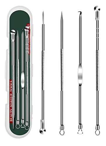 Mapperz Blackhead Acne Removal Needle Kit 4 Pcs Cleaning Tool Blemish Pimple Comedone for Women and Men