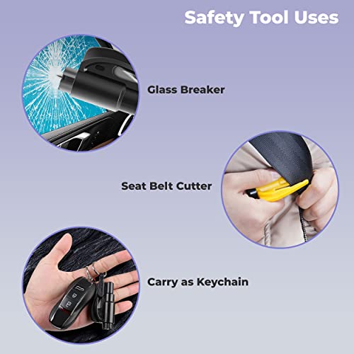 MAPPERZ Keychain Car Escape Tool Seatbelt Cutter and Window Breaker – (Multicolor)