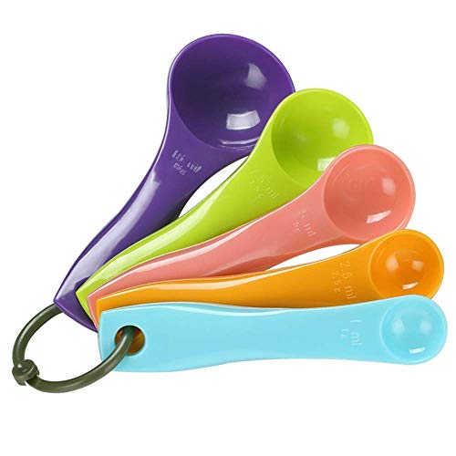 MAPPERZ Cooking Baking Measuring Spoons with Ring Holder Multi Function Kitchen Baking Tool Accessory for Baking, Cooking, Cake - Multicolor