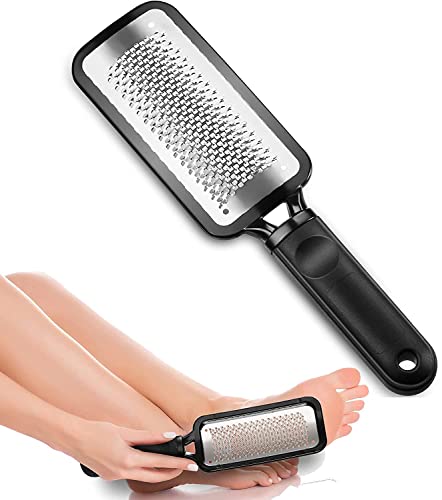 MAPPERZ Stainless Steel Callus Remover Tool Foot Filer Heel Scrubber Foot Scrubber for Dead Skin / Foot Exfoliating Scrubber Cleaner File, Pedicure Foot File (Black)