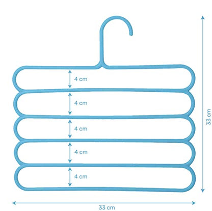 MAPPERZ Layer Multipurpose Multi-Layer Hangers for Clothes/Shirts/Wardrobe/Ties/Pants/Space Saving Hanger/Wardrobe Organizer/Plastic Hangers (Multicolor Colour) (Pack of 6)