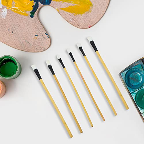 MAPPERZ Wooden Art Brush Set Acrylic Painting Artist Paint Brushes (Pack of 6,Brown)