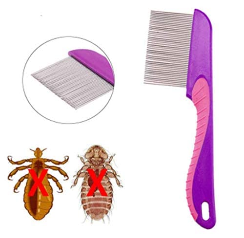 MAPPERZ Lice Treatment Comb for Head Lice with Long Handle/ Nit Lice Egg Removal Stainless steel Long Teeth For Men Women