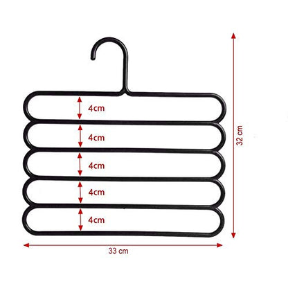 MAPPERZ Layer Multipurpose Multi-Layer Hangers for Clothes/Shirts/Wardrobe/Ties/Pants/Space Saving Hanger/Wardrobe Organizer/Plastic Hangers (Assorted Colour)