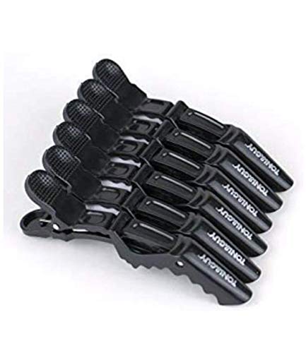 Mapperz Professional Hair Styling Clips Sectioning Crocodile Hair Clips Duckbill Clips Section Clips for Women, Non-Slip Hairdresser Dedicated Partition Hairgrips (Black), Pack of 6