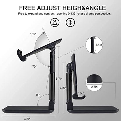 MAPPERZ Cell Phone Stand AngleHeight Adjustable Universal Phone Holder for All Smartphones Desk Foldable Cell Phone Holder Cradle Dock Tablet Stand Case Friendly Compatible with Phone iPad Tablet