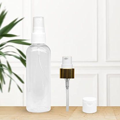 MAPPERZ 1 Cylindrical Shape Bottle Durable Refillable Containers With 1 Pump Bottles Dispenser, 1 Spray Atomizer And Filp Top Cap, For Perfume, Liquids, Shampoo, Body Soap, Lotion, Cream