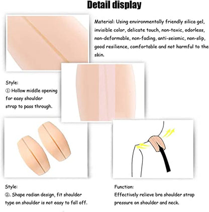 MAPPERZ Women's Soft Silicone Bra Strap Cushions Holder Non-slip Pliable Shoulder Protectors Comfortable Pads, Pack Of 1 Pair