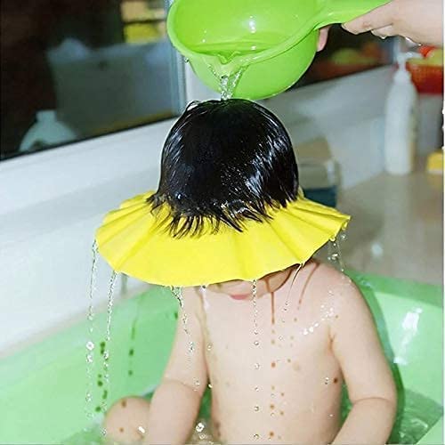 MAPPERZ Adjustable Bathing Baby Shower Hair Wash Cap/ Baby Bath Shower Protection Cap for Eyes And Ear (Pack of 2)