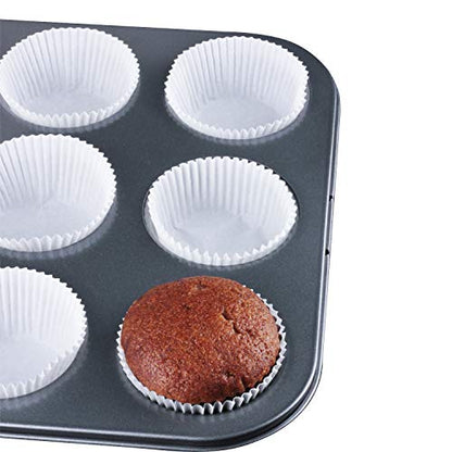 MAPPERZ Standard Muffin Baking Cupcake Mould Liners, No Smell Odorless, Food Grade & Greaseproof Baking Cups Paper, Unbleached Paper, for Wedding, Birthday, Baby Shower, Random Color, Pack of 50