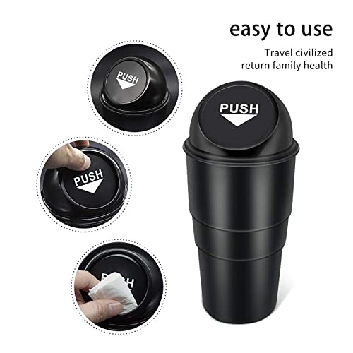 MAPPERZ Mini Trash Bin Car Trash Garbage Can for Car Office Home/Car Mini Trash Plastic Ash Bin - Black (Pack of 1)