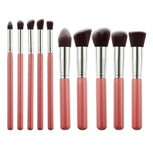 MAPPERZ Set of 10 Pcs Premium Synthetic Makeup Set Foundation Powder Blending Concealer Eye shadows Blush Soft Brush Tool Cosmetic - Black