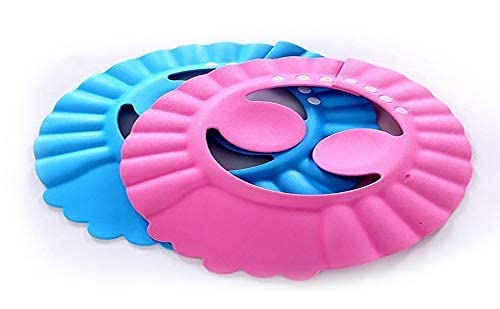 MAPPERZ Adjustable Bathing Baby Shower Hair Wash Cap/ Baby Bath Shower Protection Cap for Eyes And Ear (Pack of 2)