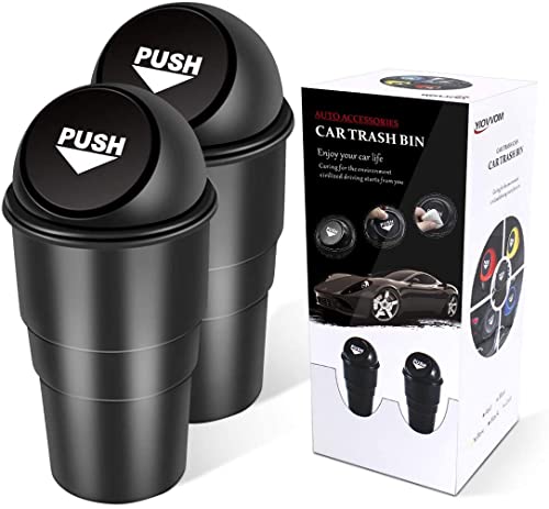 MAPPERZ Mini Trash Bin Car Trash Garbage Can for Car Office Home/Car Mini Trash Plastic Ash Bin - Black (Pack of 1)