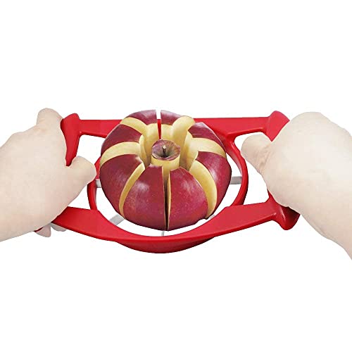 MAPPERZ Apple Cutter with 8 Blades/Slicer for Precision Cutting/Stainless Steel Blades for Fruit Cutter - Red