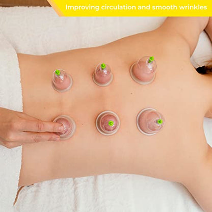 MAPPERZ Cupping Set Professional Chinese Acupoint Cupping Therapy Sets Portable, Suction Hijama Cupping Set with Vacuum Cupping Pump Cellulite Cupping Massage Kit,Pack Of 12-Cup