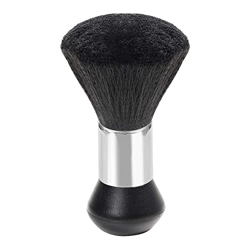MAPPERZ Professional Hairdressing Stylist Barbers Salon Large Soft Hairbrush Hair Cutting Neck Face Duster Brush with Plastic Handle Grip for Brushing Off Hair - Black