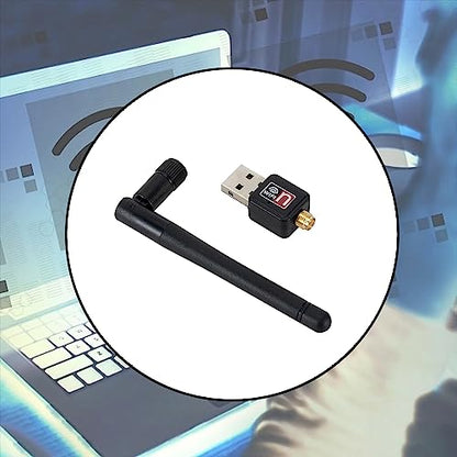 MAPPERZ USB 2.0 WiFi Adapter for PC, Wireless Network Adapter for Desktop with 2.4GHz, 600mBPS High Gain 5dBi Antenna, Supports Win11/10/8.1/8/7/XP, Mac OS 10.9-10.14, Pack of 1