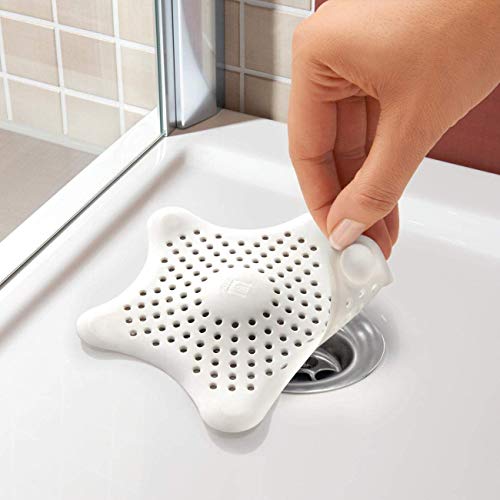 Mapperz Star Kitchen Sink and Bathroom Drain Filter | Hair Catcher | Hair Stopper Bath Plug Plunger | Sink Filter Coater | Shower Drain Covers | (Multicolour, 2 pcs)