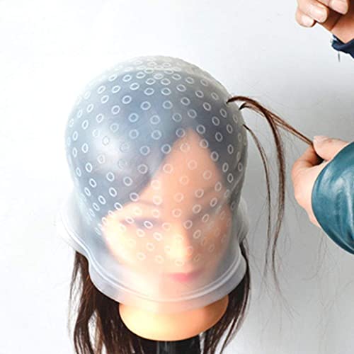 MAPPERZ Silicone Hair Dye Cap/Reusable Multicolor Hair Dyeing Hair Colour Cap with Hooks/ Home Salon for Women Men Girls Dyeing Hair