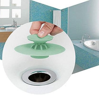 MAPPERZ Silicone Stopper and Filter Drain Pack of 2 Stopper/Strainer/Hair Catcher for Bathroom/Wash Basin/Kitchen Sink/Bathtub Sealer Cover