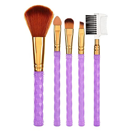 Mapperz Professional Make Up Brush Set of 5 / Synthetic Makeup Brush Set Foundation Blending Blush Face Powder (Golden & Pink)
