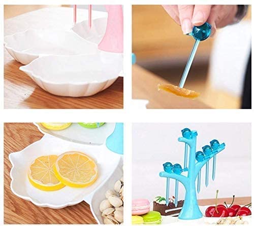 MAPPERZ Fancy Bird Fork/Attractive on Table and Ideal Fork for Eating Fruits/Tree Shape Holder Stand - Pack of 1