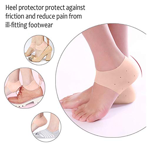 Mapperz Silicone Gel Heel Pad Socks For Heel Swelling Pain Relief,Dry Hard Cracked Heels Repair Cream Foot Care Ankle Support Cushion - For Men And Women - (Free Size Pair)