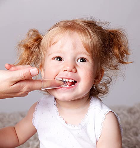 MAPPERZ Silicone Baby Finger ToothBrush with case/ Massaging/ Easy Cleaning/ Soothing Gums, Oral Hygiene - Transparent