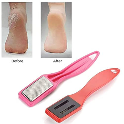 MAPPERZ Pedicure Foot File & Scraper Exfoliator, Professional Foot Care Pedicure Stainless Steel & PVC File to Removes Dead & Hard Skin, Can Be Used On Both Dry and Wet Feet, Random Color, Pack Of 1