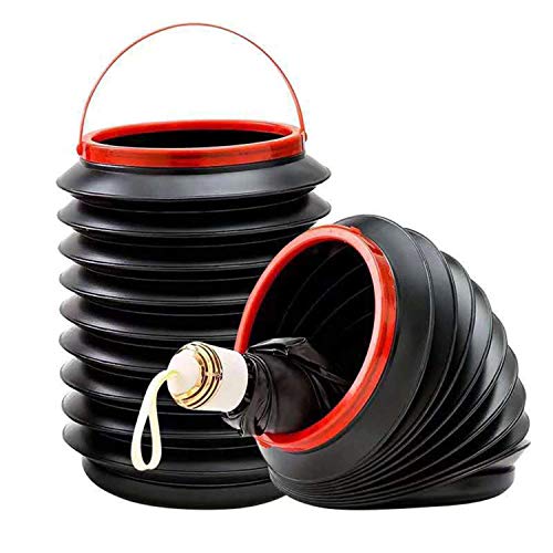 MAPPERZ Car Dustbin Trash Can, Foldable, Collapsible Pop Up Mini Waste Bin, Garbage Organizer with Hanging Strap for Car, Van, SUV, Truck, Home, Black Color, pack of 1