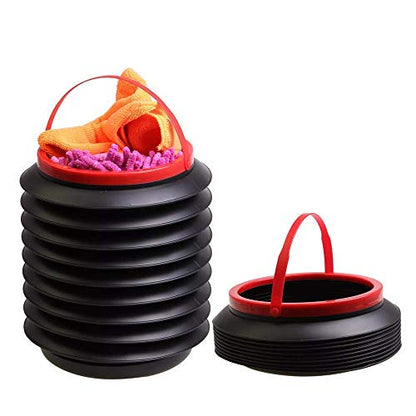 MAPPERZ Car Dustbin Trash Can, Foldable, Collapsible Pop Up Mini Waste Bin, Garbage Organizer with Hanging Strap for Car, Van, SUV, Truck, Home, Black Color, pack of 1