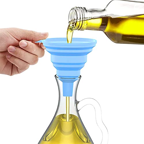 MAPPERZ Heat Resistant Collapsible Silicone Funnel Foldable Hopper for Oil Liquid Kitchen Bathroom