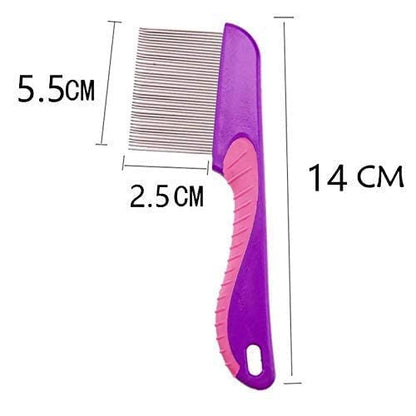 MAPPERZ Combo Of Multipurpose Professional Hair Comb Set And Lice Treatment Comb for Head Lice with Long Handle - Multicolor