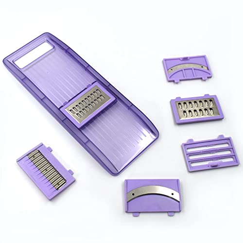 MAPPERZ Slicer for Kitchen 6 in 1 Vegetable Slicer Multi Blade Removable Slicer Vegetable Cutter Foldable Food Cheese Potato Slicer Spiralizer Julienne Shredder Handheld Kitchen Gadget, Pack of 1