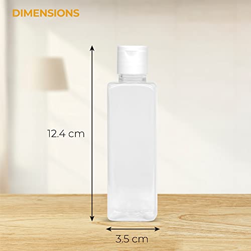 MAPPERZ Empty Squeeze Containers with Disc/Flip Top Cap, Refillable Empty Cosmetic Rectangular Bottles, Squeeze Containers for Shampoo, Body Soap, Toner, Lotion, Cream, 100ml PC- 1