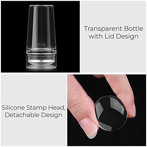 MAPPERZ Nail Art Stamper, Clear Silicone Stamping Jelly with Scraper, Transparent Visible Body, No Misplacement for DIY Nail Decor with Scrapers Nail Stamper Kit, Transparent, Pack Of 1