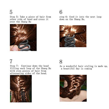 MAPPERZ French Hair Styling Clip Stick Bun Maker Braid Tool Hair Accessories Twist Plait Hair Braiding Tool - Black