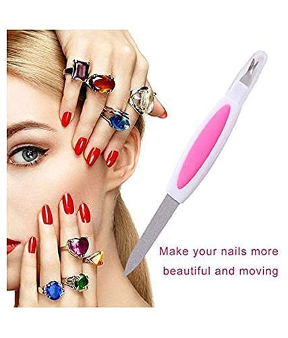 MAPPERZ Nail Filer & Cuticle Cutter(Trimmer) Combo For Women,Multifunctional Nail Files, Professional Manicure - Pack of 2