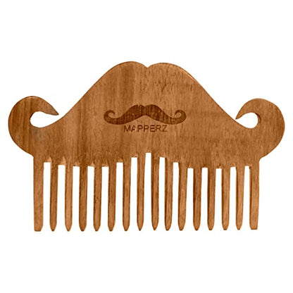 MAPPERZ Neem Wood Beard Comb/Moustache Shaping and Styling Comb For Men, Hair & Beard Pocket Comb - Pack of 1