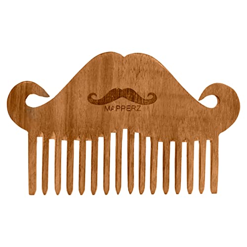 MAPPERZ Neem Wood Beard Comb/Moustache Shaping and Styling Comb For Men, Hair & Beard Pocket Comb - Pack of 1