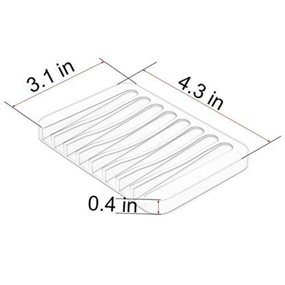 MAPPERZ Silicone Soap Dish Tray Saver Holder Drainer Shower Waterfall for Bathroom/Kitchen/Counter Top