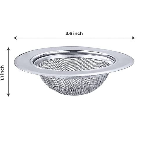 MAPPERZ Non Stick Stainless Steel Sink Strainer Kitchen Drain Basin Basket Filter Stopper Jali with Large Wide Rim, Rust Free, Heavy Duty, Anti Clogging, Food Catcher for Most Sink Drains, Pack of 2